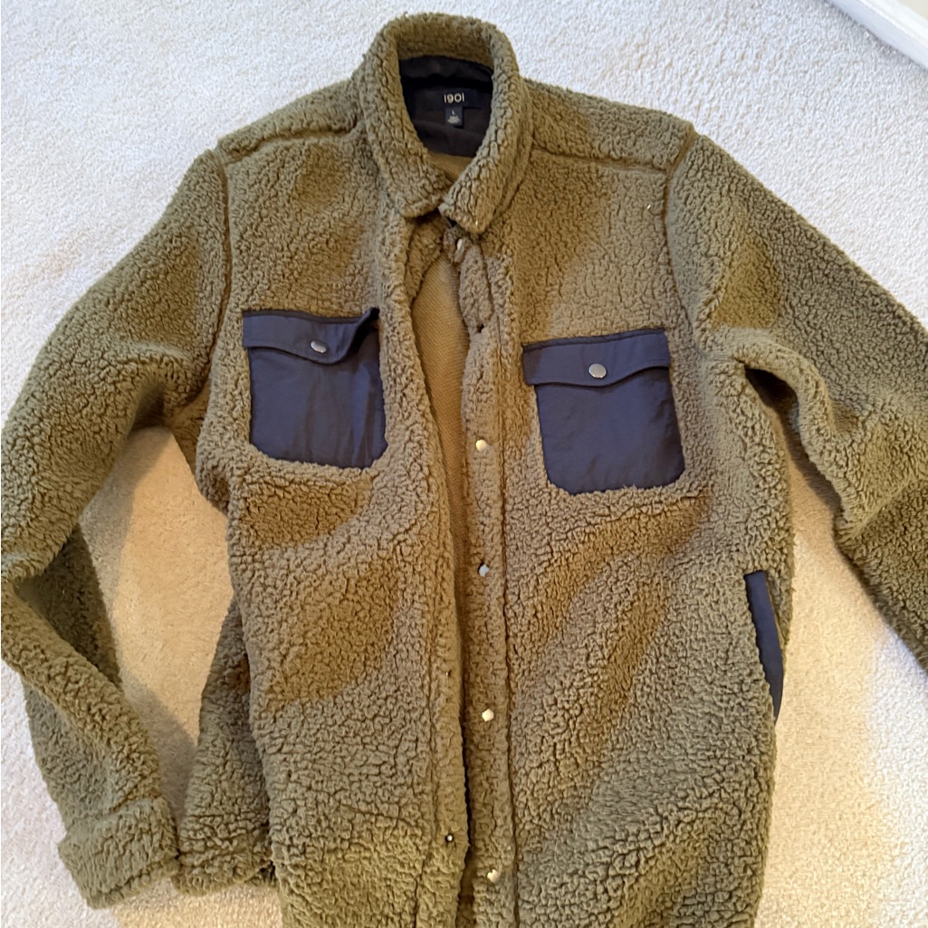 1901 Olive And Gray Sherpa Jacket
